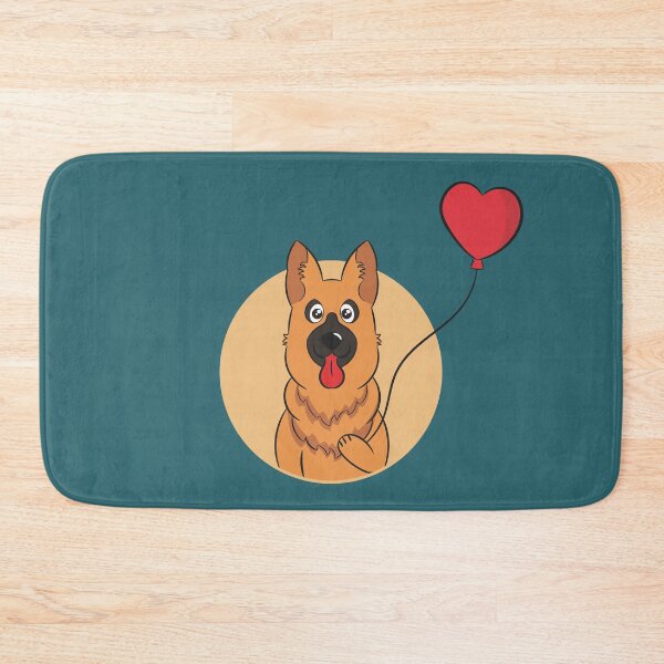 Item preview, German Shepherd Holding A Red Balloon designed and sold by dogMematic.
