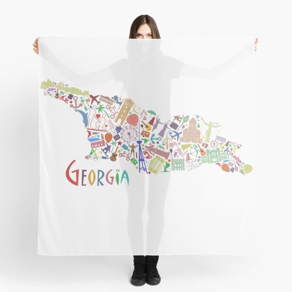 Ikonenhafter Georgia-Kartenaufkleber Tuch