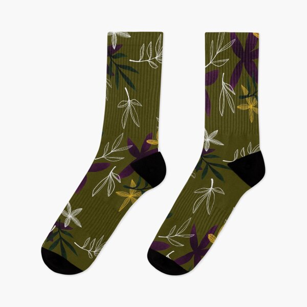 Item preview, Purple on olive • Nocturnal flora designed and sold by ArmDuno.