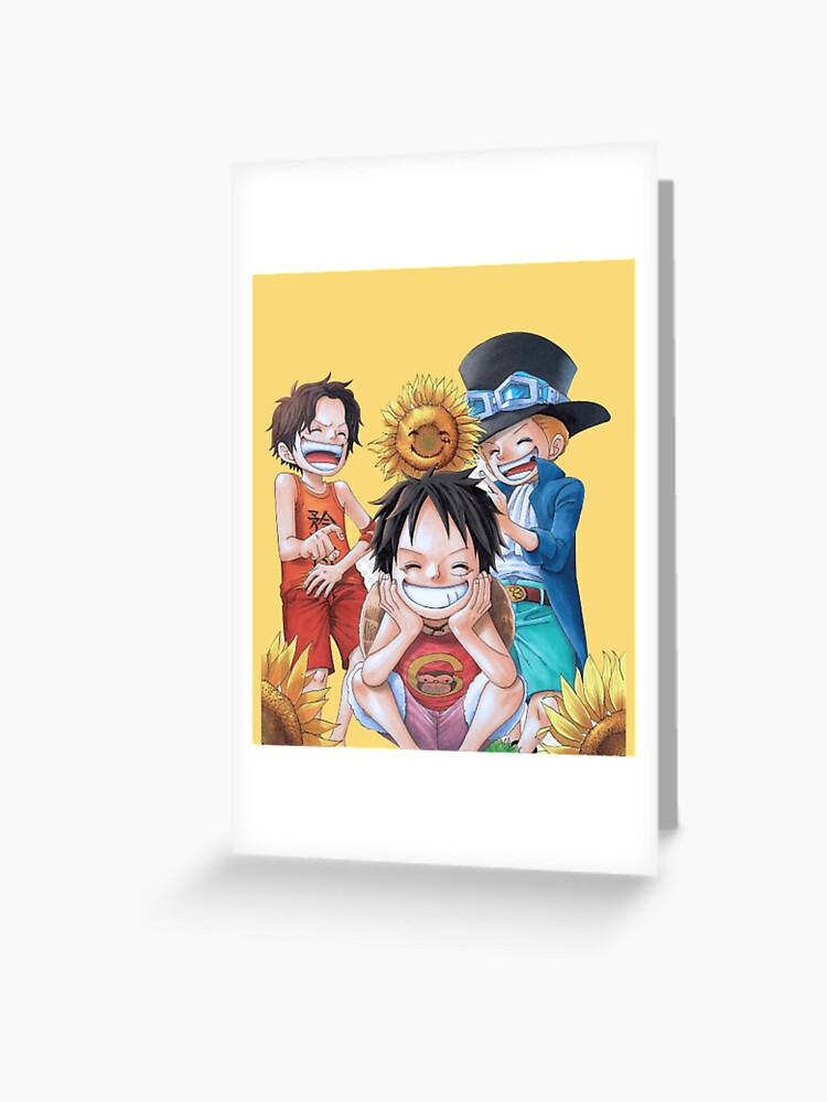 Carte De Vœux Luffy Ace Sabo One Piece 4 Par Allanimes Redbubble