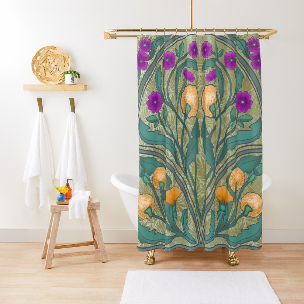Dandelion and Primrose Shower Curtain