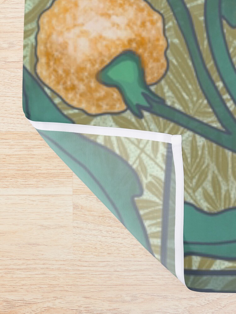 Alternate view of Dandelion and Primrose Shower Curtain