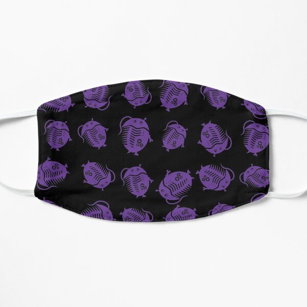 Purple Trilobot Pattern on Black Flat Mask