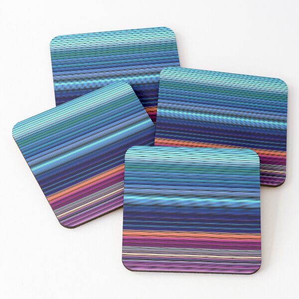 Item preview, Neon Blues Pink Silk Fine Stripes  designed and sold by KavimaCreatives.
