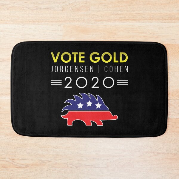 Item preview, Vote Gold Libertarian Porcupine Jorgensen Cohen 2020 print designed and sold by jakehughes2015.