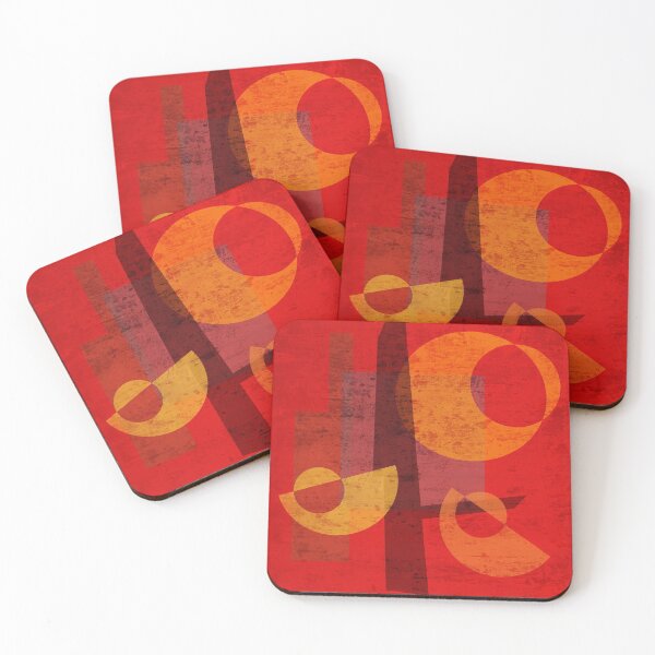 Item preview, Red and yellow abstract shapes designed and sold by tjf-artworks.