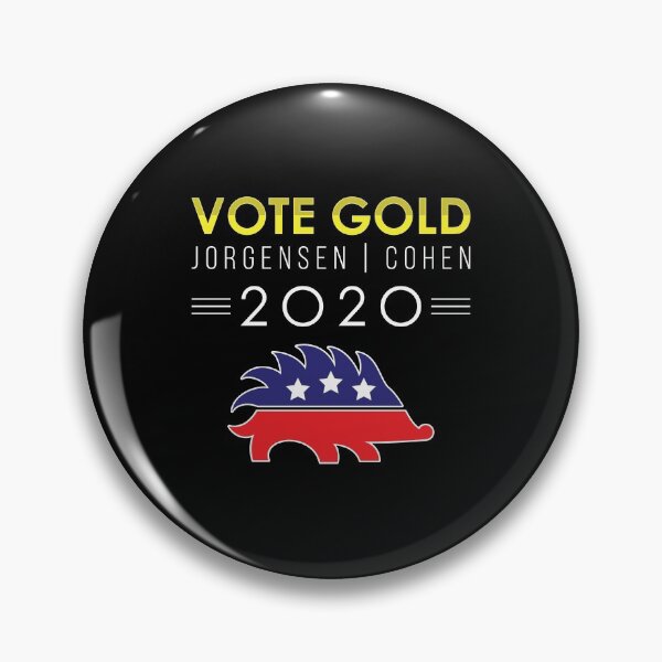 Item preview, Vote Gold Libertarian Porcupine Jorgensen Cohen 2020 print designed and sold by jakehughes2015.