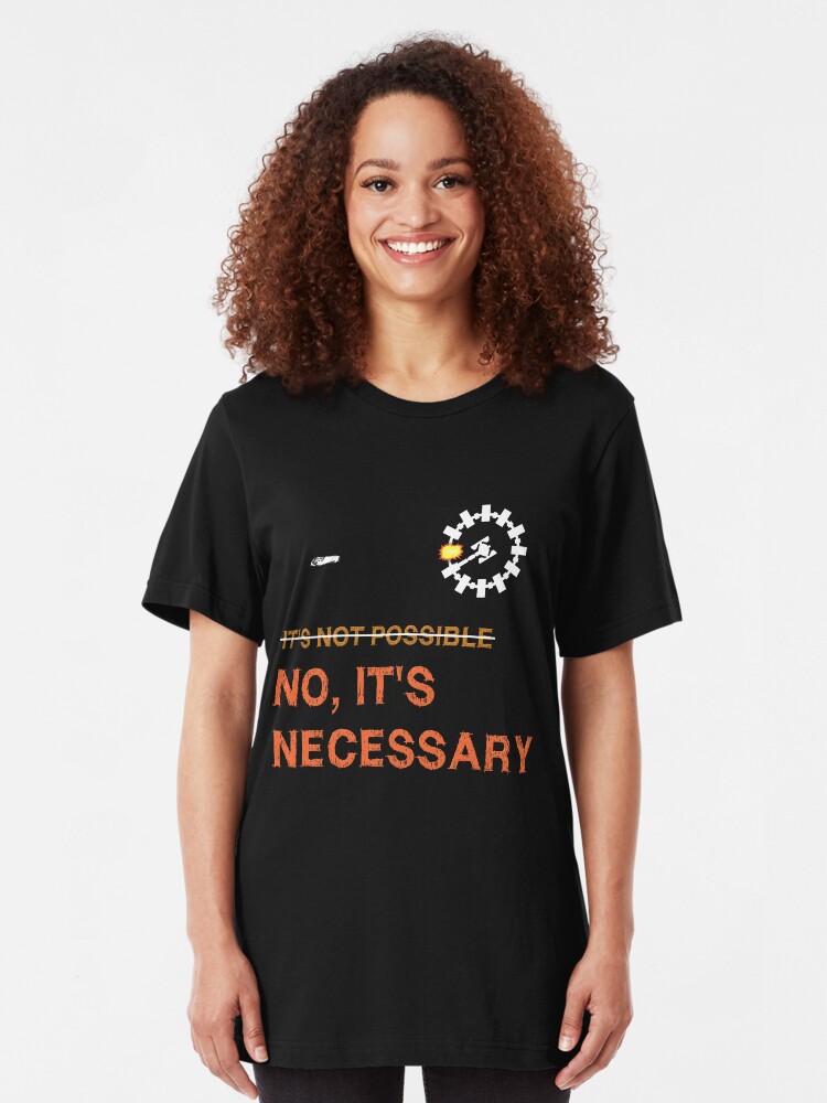 Alternate view of Interstellar Docking: "It's Necessary" Slim Fit T-Shirt