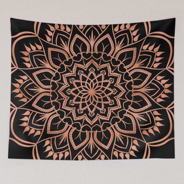 Item preview, Rose Gold Mandala Pattern - Black  designed and sold by MysticMagpie.
