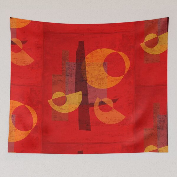 Item preview, Red and yellow abstract shapes designed and sold by tjf-artworks.