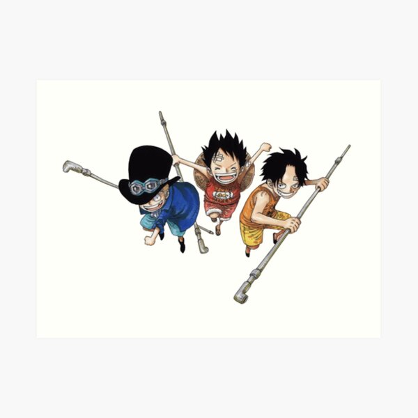 One Piece Luffy Ace Sabo Kids 3 Art Print By Allanimes Redbubble