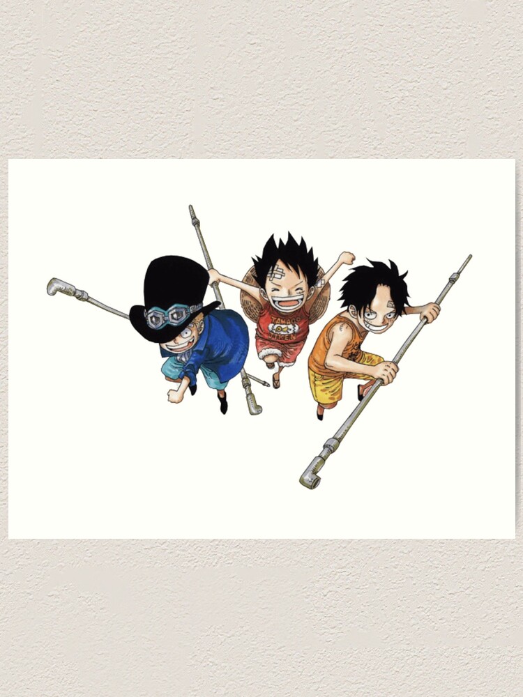 One Piece Luffy Ace Sabo Kids 3 Art Print By Allanimes Redbubble