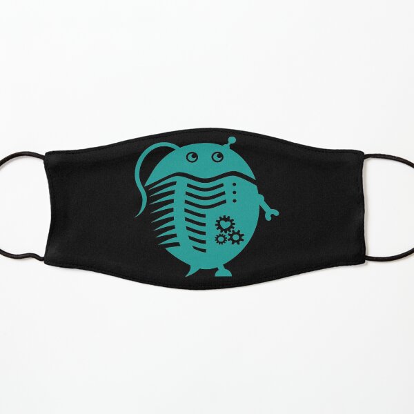 Large Teal Trilobot on Black Kids Mask