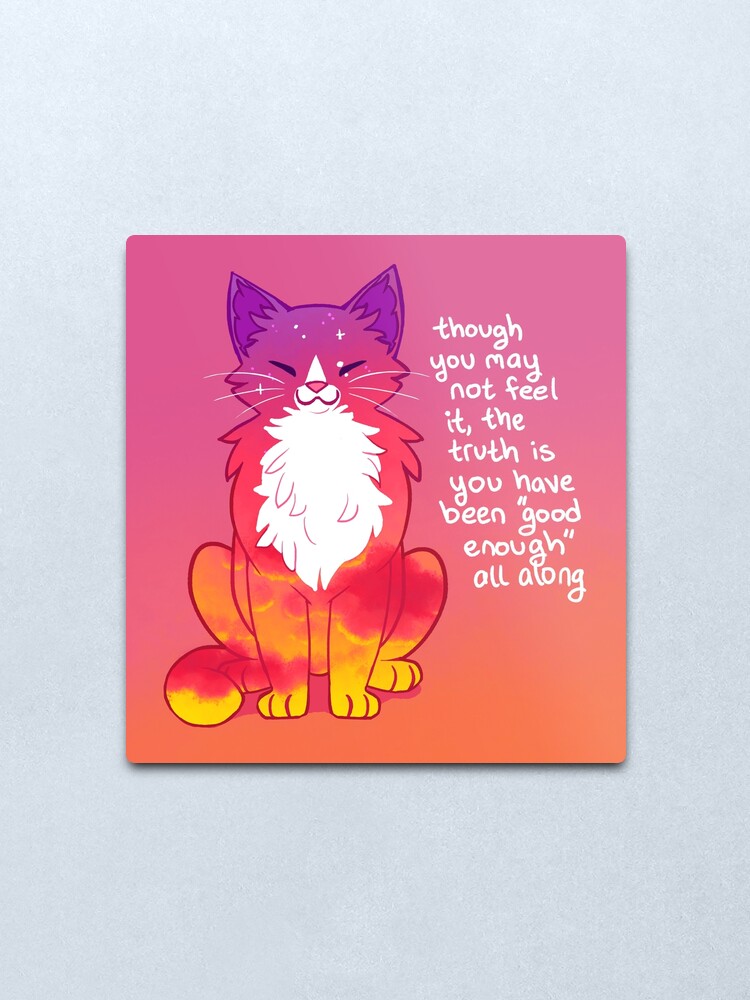 Alternate view of "You Have Been "Good Enough" All Along" Sunset Cat Metal Print