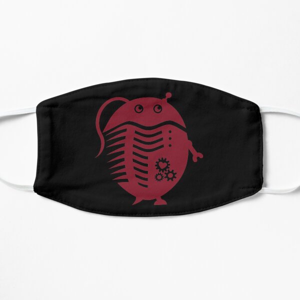 Large Burgundy Trilobot on Black Flat Mask