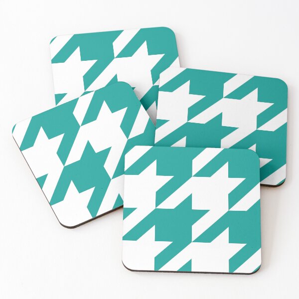 Item preview, Houndstooth Turquoise and White designed and sold by Moyanana.