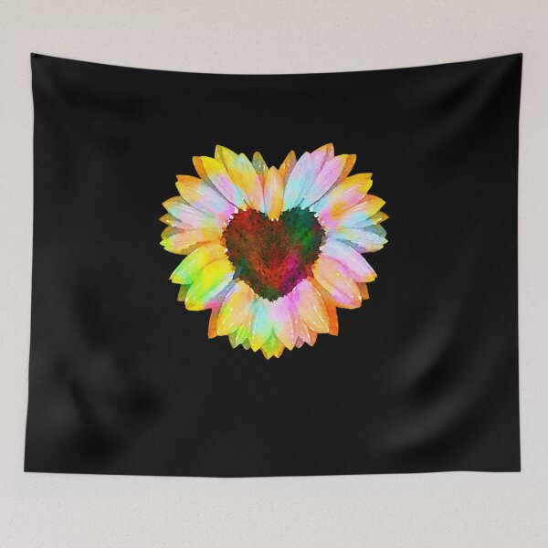 Item preview, Heart Raimbow sunflowers Watercolor, mask,cool,cute,funny designed and sold by Collagedream.