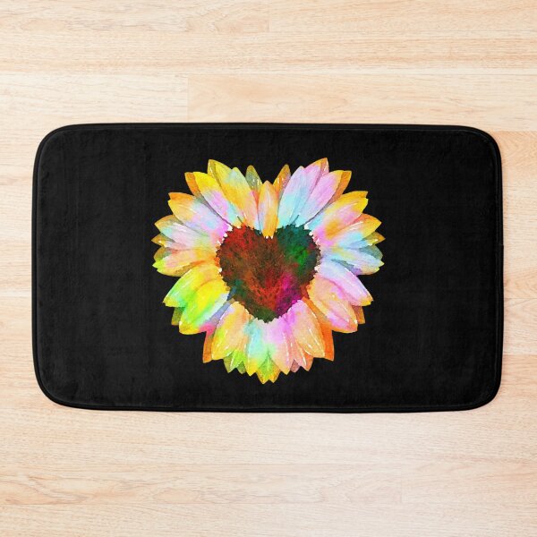 Item preview, Heart Raimbow sunflowers Watercolor, mask,cool,cute,funny designed and sold by Collagedream.