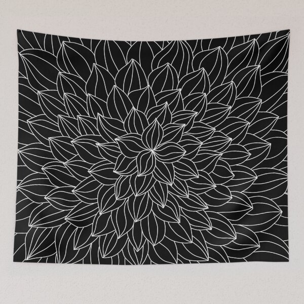 Item preview, Black And White Lotus Flower Mandala Line Art Illustration designed and sold by HopefulFlower.