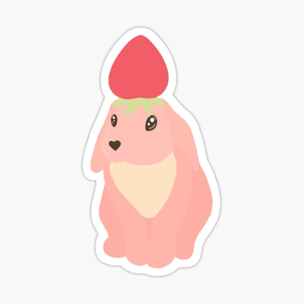 Cute Strawberry Bunny Sticker Sheet | Sticker