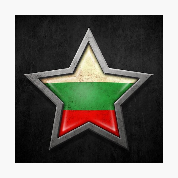 Item preview, Bulgarian Flag inside of an Aged and Scratched Star designed and sold by JeffBartels.