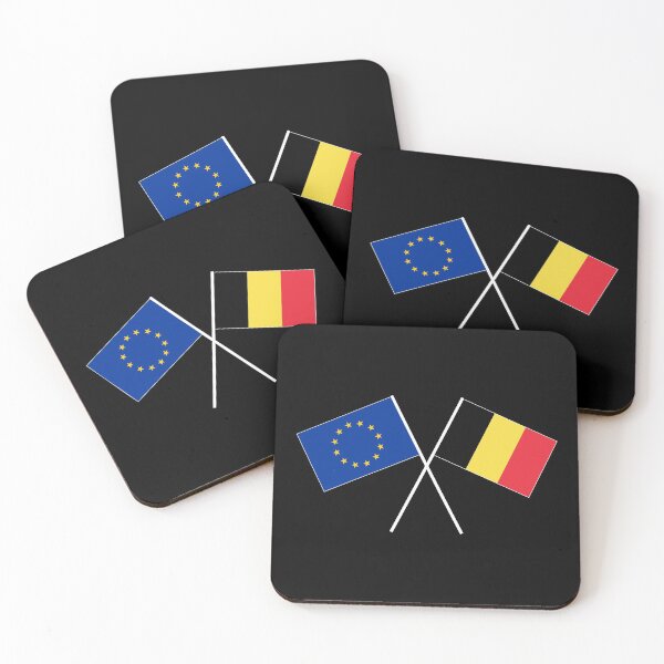 Item preview, Belgium Europe EU flag crossed flag designed and sold by GeogDesigns.