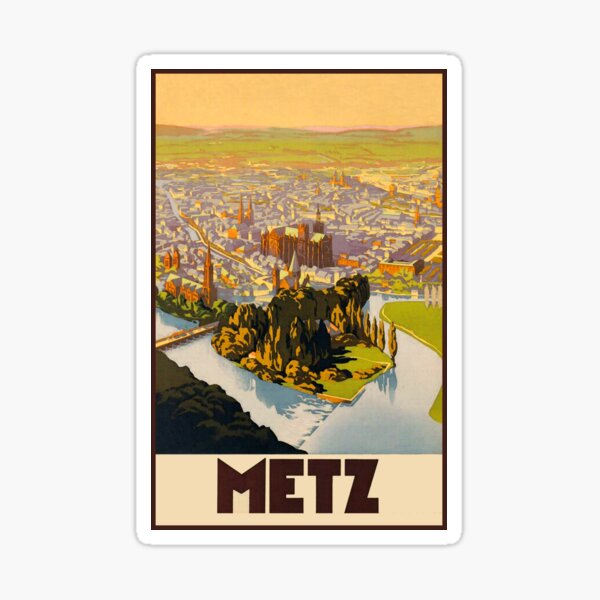 Item preview, Metz, France Vintage Travel Poster designed and sold by vintagevivian.