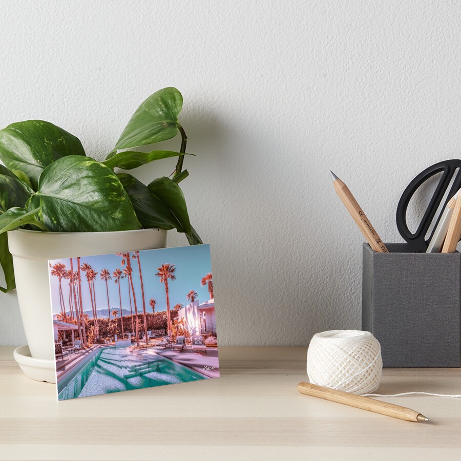 Affluent Luxe Style 2262 Mid-Century Modern Estate Palm Springs Architecture Art Board Print