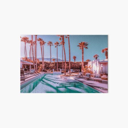 Affluent Luxe Style 2262 Mid-Century Modern Estate Palm Springs Architecture Art Board Print