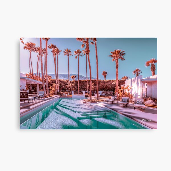 Affluent Luxe Style 2262 Mid-Century Modern Estate Palm Springs Architecture Canvas Print