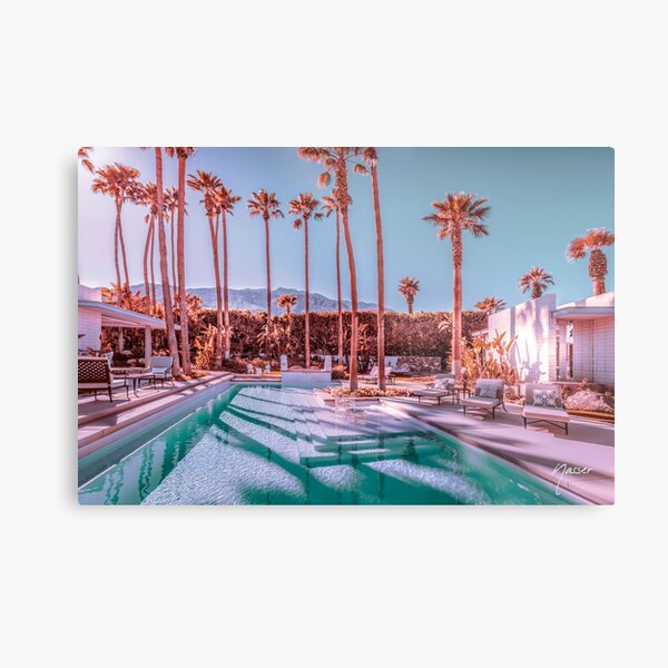 Affluent Luxe Style 2262 Mid-Century Modern Estate Palm Springs Architecture Metal Print