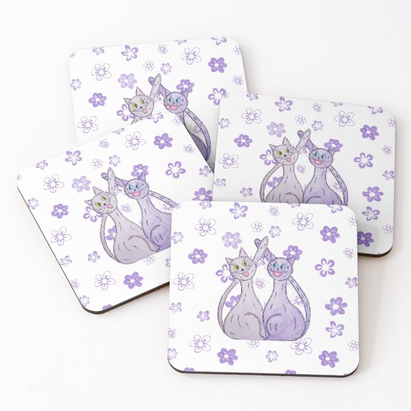 Item preview, Two Purple Cats - Feline Love designed and sold by ckylin.