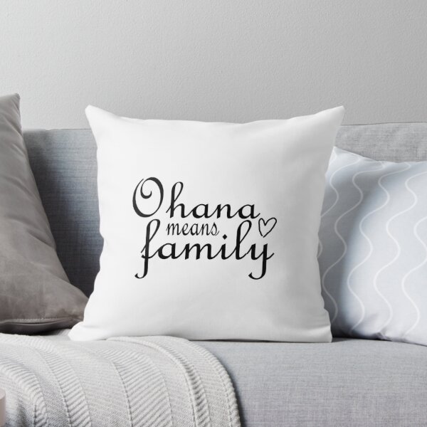 Family Ohana Quote Themed Linen Throw Pillow Cushion Insert