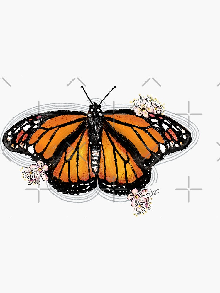 Monarch Butterfly with Blooms by ebozzastudio