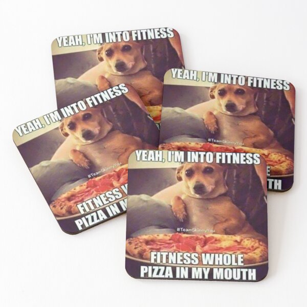 Item preview, Yeah, I'm not into fitness Fitness whole pizza in my mouth meme  designed and sold by Jau-Qunnie.