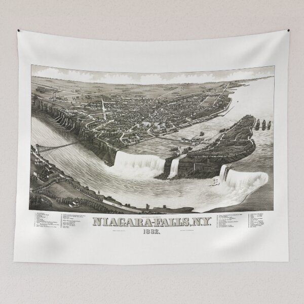 Item preview, Niagara Falls New York Bird's-Eye View - 1882 designed and sold by warishellstore.