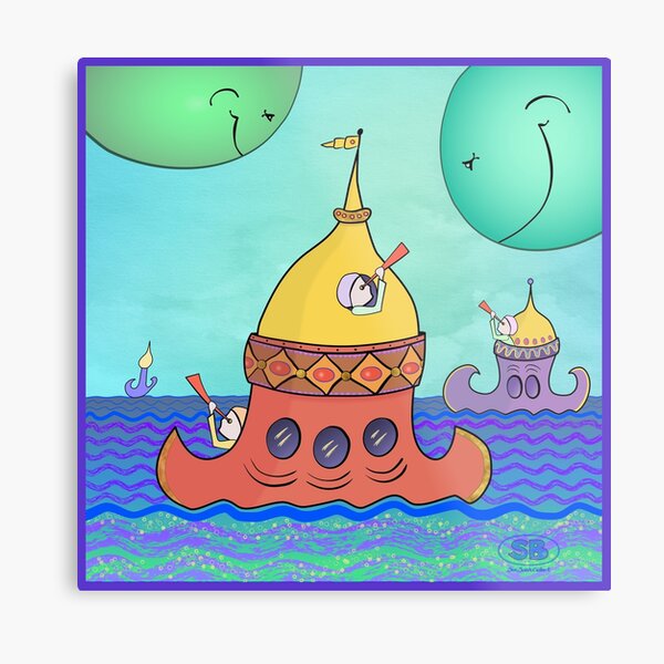 Curious Planets Metal Print