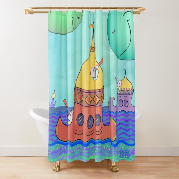 Curious Planets Shower Curtain