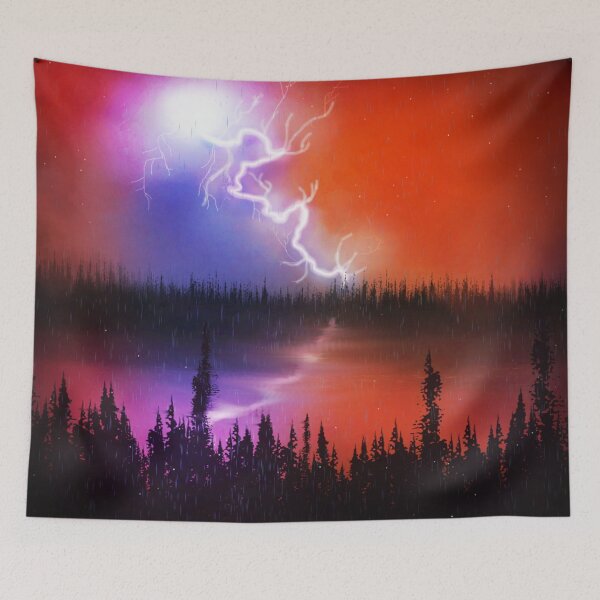 Item preview, Flash of Lightning on a Crimson Night designed and sold by SereneAmity.