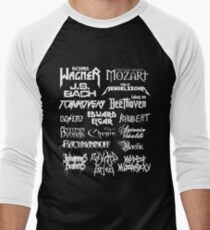 Heavy Metal-style Classical Composers Men's Baseball ¾ T-Shirt