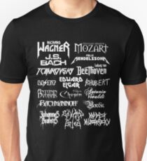 Camiseta unisex Compositores clásicos de estilo heavy metal