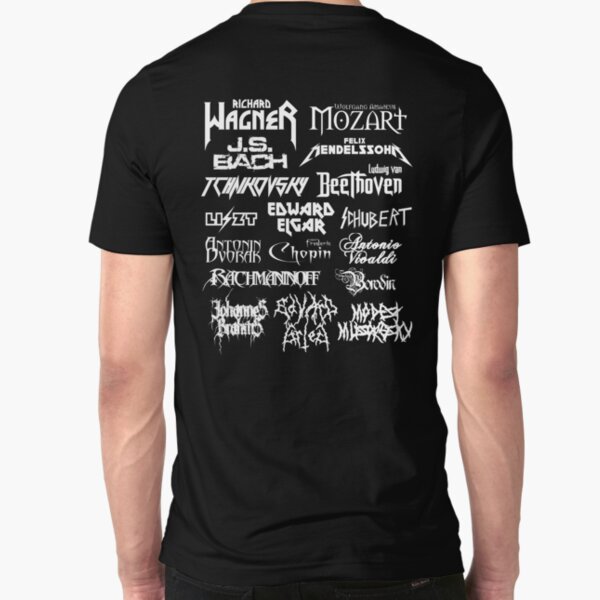 Heavy Metal-style Classical Composers Slim Fit T-Shirt
