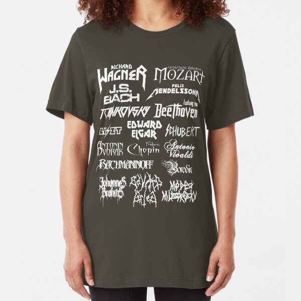 Heavy Metal-style Classical Composers Slim Fit T-Shirt