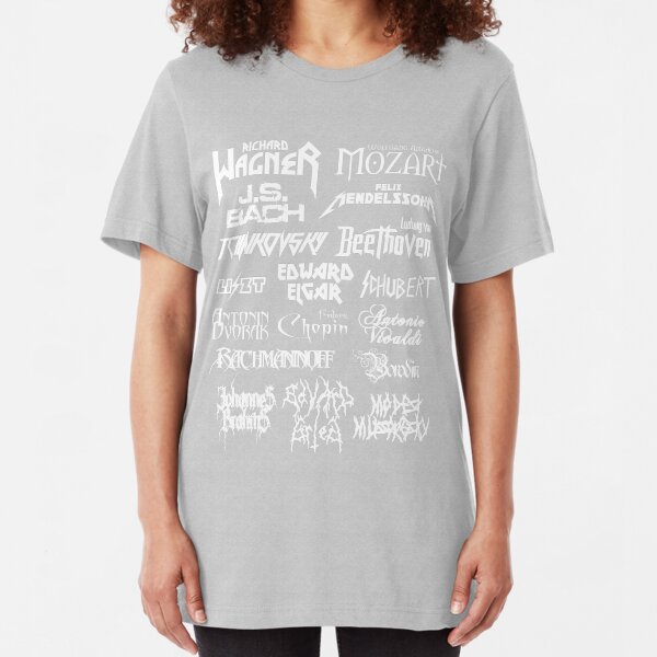 Heavy Metal-style Classical Composers Slim Fit T-Shirt
