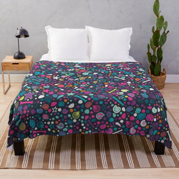 Item preview, Mini Fossils - hot pink and teal on charcoal black - fun pattern by Cecca Designs designed and sold by Cecca-Designs.