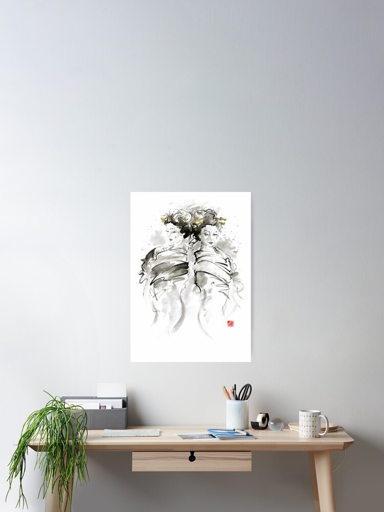 Geisha Japanese Women Woman In Kimono Traditional Original Japan