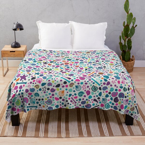 Item preview, Mini Fossils - Multicoloured on white - fun pattern by Cecca Designs designed and sold by Cecca-Designs.