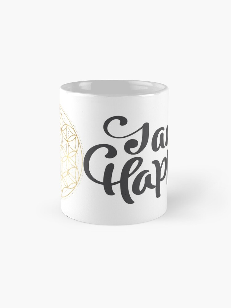 Alternative Ansicht von Ich bin glücklich - Blume des Lebens Tasse