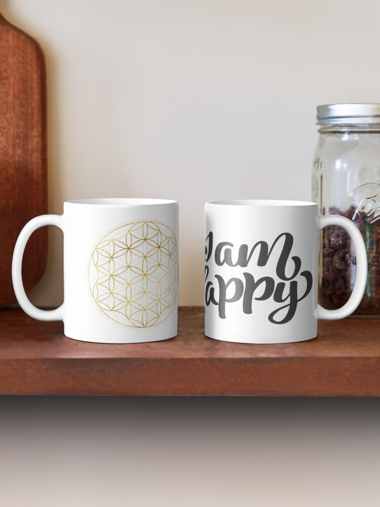Alternative Ansicht von Ich bin glücklich - Blume des Lebens Tasse