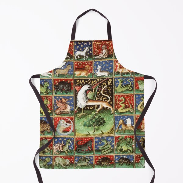 Item preview, MEDIEVAL BESTIARY Fantastic Animals in Red Blue Green Gold Hues designed and sold by BulganLumini.